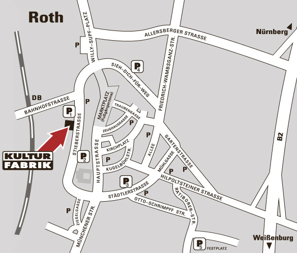 Anfahrtsplan der Kulturfabrik Roth